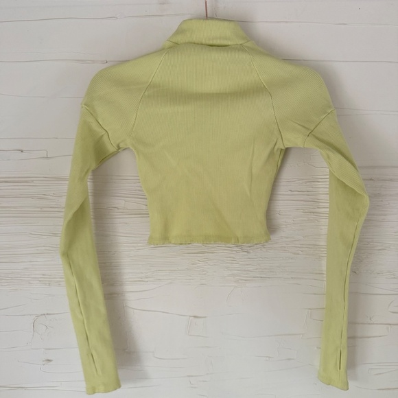 🍋 Fashion Nova Collared Snatched Top | Citron | Size L (Fits XS) | Compression - Picture 6 of 9